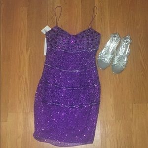 Aidan Mattox Purple Sequin Dress